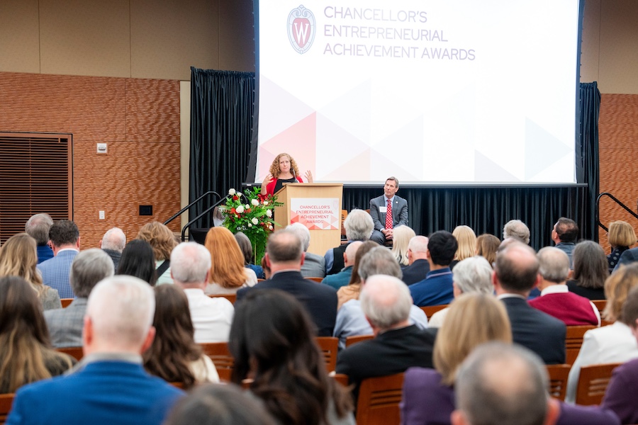 Jennifer Mnookin speaks to audience at the 2024 Entrepreneurial Achievement Awards
